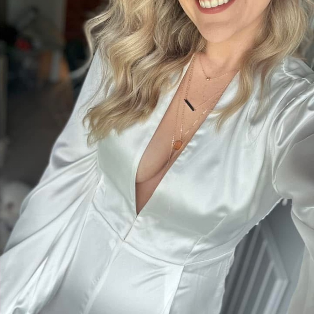 Wide leg silk jumper